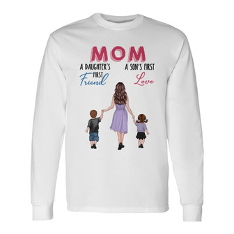 Mom Daughter 1st Friend Son First Love Custom Long Sleeve Shirt - Gift - Thegiftio UK