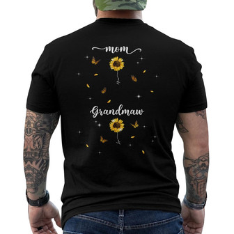 Mom Grandma Sunflowers Custom Back Print T-Shirt - Mother's Day Gift - Thegiftio UK