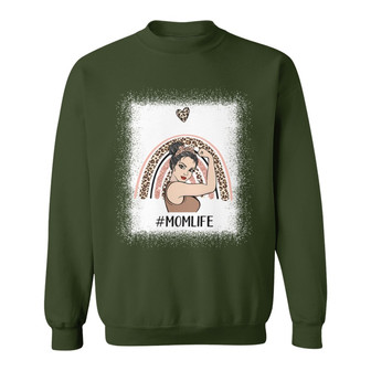 Mom Life Strong Woman Rainbow Custom Sweatshirt - Gift for Mom - Thegiftio UK