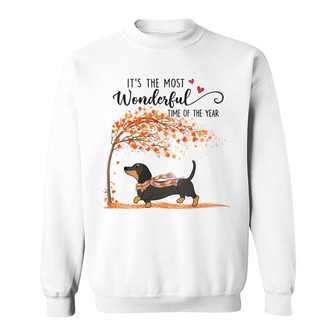 Most Wonderful Time Fall Season Dachshund Custom Sweatshirt - Thegiftio UK