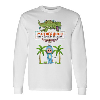 Motherhood Mom Grandma Dinosaur Costume Custom Long Sleeve Shirt - Thegiftio UK