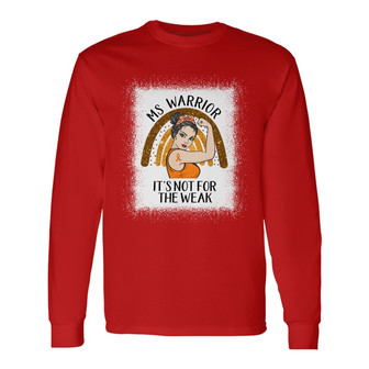 MS Warrior Strong Woman Rainbow Custom Long Sleeve Shirt - Thegiftio UK