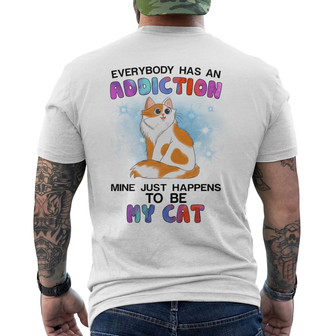My Addiction Is My Cats Custom Back Print T-Shirt - Gift for Cat Lovers - Thegiftio UK