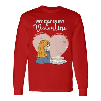 My Cats Valentine Personalized Long Sleeve Shirt - Gift for Cat Lovers - Thegiftio UK