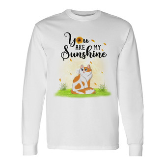 My Sunshine Sitting Cat Cartoon Custom Long Sleeve Shirt - Thegiftio UK