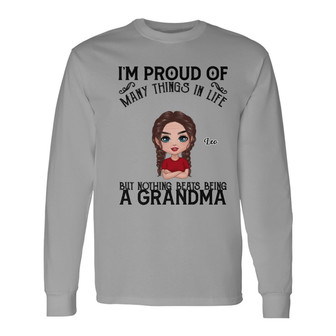 Nothing Beats Being A Grandma Doll Woman Custom Long Sleeve Shirt - Thegiftio UK