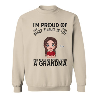 Nothing Beats Being A Grandma Doll Woman Custom Sweatshirt - Thegiftio UK
