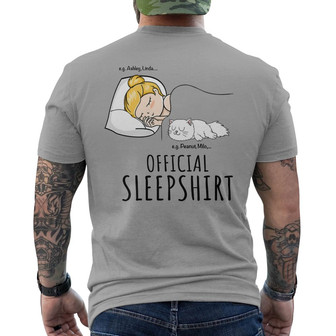 Official Sleep Shirt With Cats Custom Back Print T-Shirt - Thegiftio UK