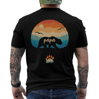 Papa Bear Personalized Back Print T-Shirt - Father's Day Gift for Dad - Thegiftio UK