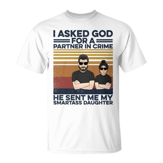 Partner In Crime Custom T Shirt - Gift for Smartass Dad - Thegiftio UK