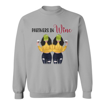 Partner In Wine Front View Besties Custom Sweatshirt - Thegiftio UK