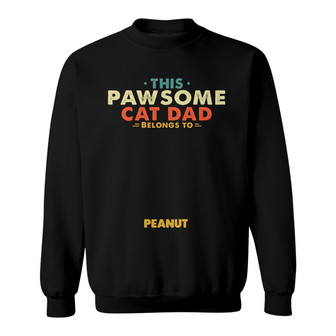 Pawsome Cat Dad Retro Custom Sweatshirt - Gift for Cat Lovers - Thegiftio UK