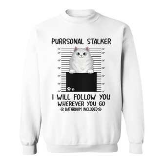 Peeking Cat Purrsonal Stalker Custom Sweatshirt - Gift for Cats - Thegiftio UK