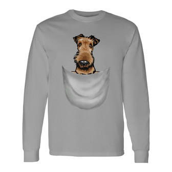 Peeking Dog Pocket Custom Long Sleeve Shirt - Gift for Dog Lovers - Thegiftio UK
