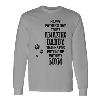 Peeking Dogs Happy Father’s Day Custom Long Sleeve Shirt - For Dad - Thegiftio UK