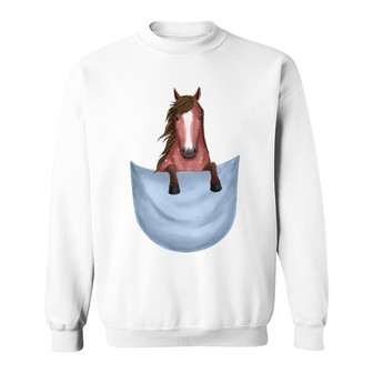 Peeking Horse Pocket Custom Sweatshirt - Gift for Horse Lovers - Thegiftio UK