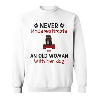 Personalized An Old Woman With Her Dog Sweatshirt - Thegiftio UK