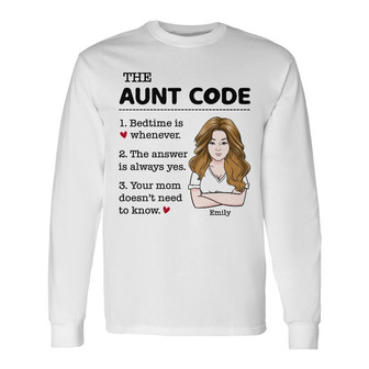 Personalized Aunt Long Sleeve Shirt - Thegiftio UK