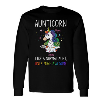 Personalized Aunt Unicorn Long Sleeve Shirt - Thegiftio UK