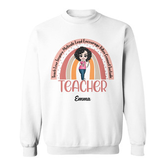 Personalized Back To School Teacher Rainbow Sweatshirt - Thegiftio UK