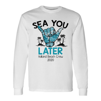 Personalized Beach Crew White Long Sleeve Shirt - Thegiftio UK