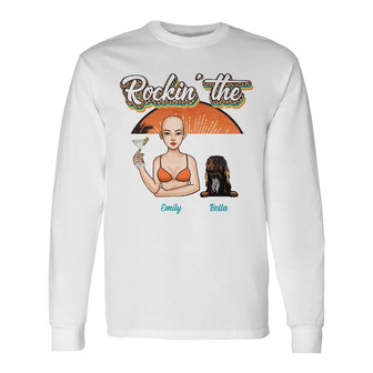 Personalized Beach Dog Mom Long Sleeve Shirt - Thegiftio UK