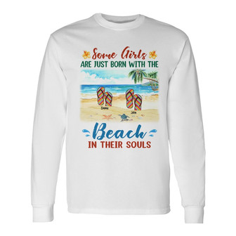 Personalized Beach Friends Flip Long Sleeve Shirt - Thegiftio UK