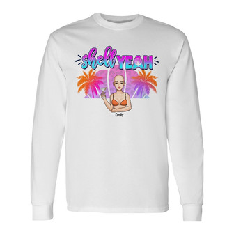 Personalized Beach Friends Shell Yeah Long Sleeve Shirt - Thegiftio UK