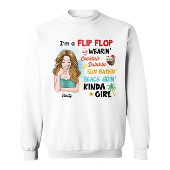 Personalized Beach Kinda Girl Sweatshirt - Thegiftio UK