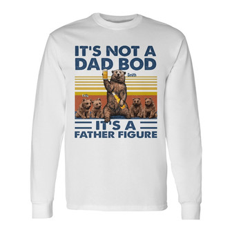 Personalized Bear Dad Bod Father Figure Long Sleeve Shirt - Thegiftio UK