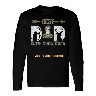 Personalized Best Hunting Dad Grandpa Ever Long Sleeve Shirt - Thegiftio UK