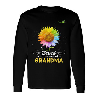 Personalized Blessed Butterfly Sunflower Mom Grandma Long Sleeve Shirt - Thegiftio UK