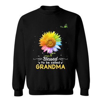 Personalized Blessed Butterfly Sunflower Mom Grandma Sweatshirt - Thegiftio UK
