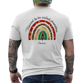 Personalized Blessed To Be Called Grandma Christmas Back Print T-Shirt - Thegiftio UK