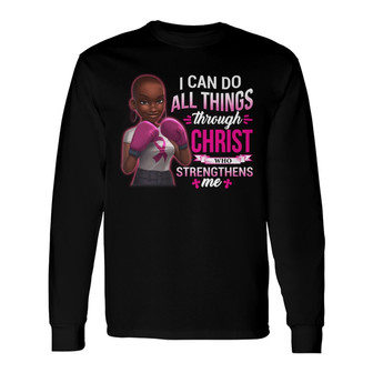 Personalized Breast Cancer Melanin BWA Long Sleeve Shirt - Thegiftio UK