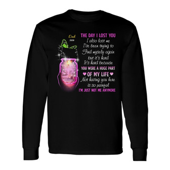 Personalized Butterflies Memorial Mom Dad Long Sleeve Shirt - Thegiftio UK