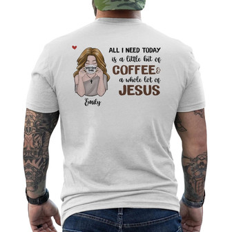 Personalized BWA Coffee Jesus Back Print T-Shirt - Thegiftio UK