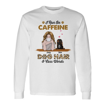 Personalized Caffein And Dog Hair Long Sleeve Shirt - Thegiftio UK