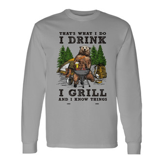 Personalized Camping Bear White Long Sleeve Shirt - Thegiftio UK