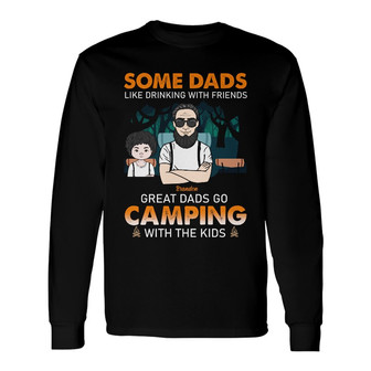 Personalized Camping Dad Grandpa Long Sleeve Shirt - Thegiftio UK