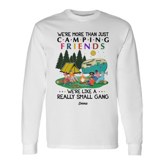 Personalized Camping Gang White Long Sleeve Shirt - Thegiftio UK