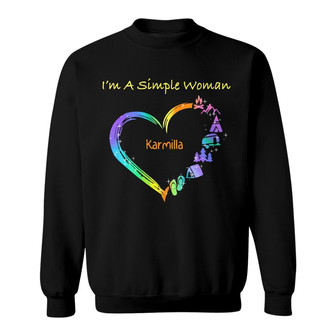Personalized Camping Girl Simple Woman Sweatshirt - Thegiftio UK
