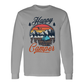 Personalized Camping Happy Camper Long Sleeve Shirt - Thegiftio UK