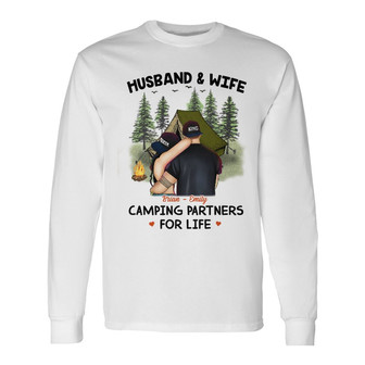 Personalized Camping Partners Couple Long Sleeve Shirt - Thegiftio UK