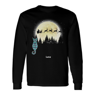 Personalized Cat Christmas Watching Santa Long Sleeve Shirt - Thegiftio UK