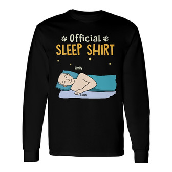 Personalized Cat Dad Official Sleepshirt Long Sleeve Shirt - Thegiftio UK