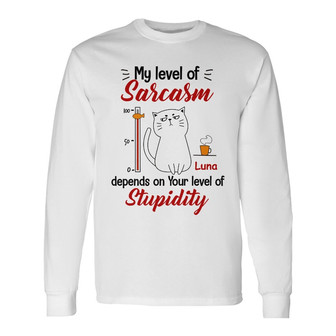 Personalized Cat Funny Long Sleeve Shirt - Thegiftio UK