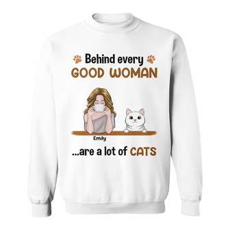 Personalized Cat Good Woman Sweatshirt - Thegiftio UK