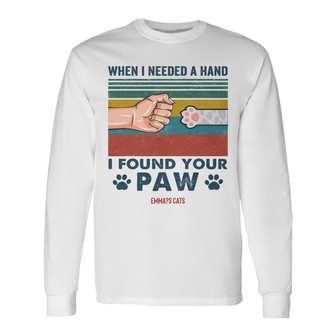 Personalized Cat Lovers White Long Sleeve Shirt - Thegiftio UK