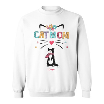 Personalized Cat Mom Grandma Sweatshirt - Thegiftio UK